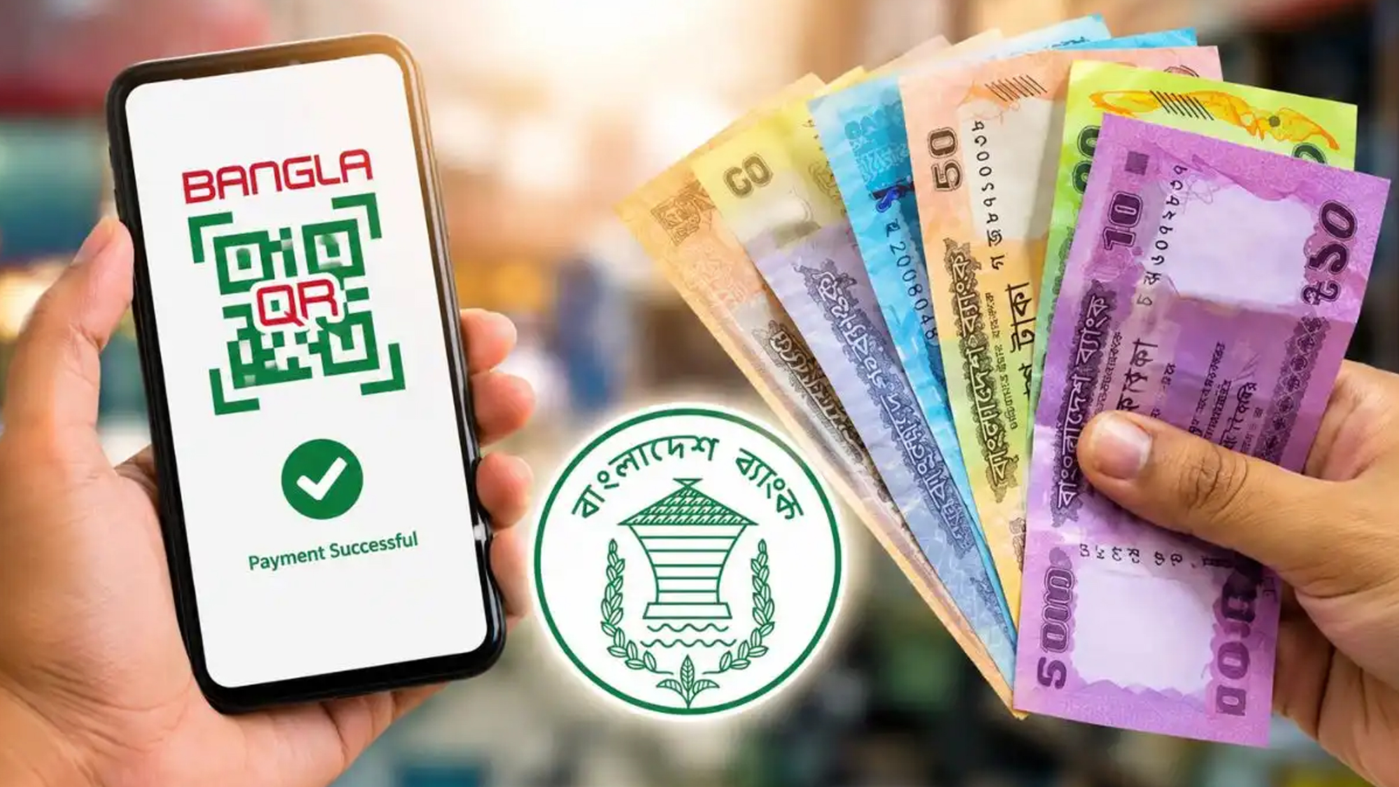 বাংলা কিউআর পেমেন্টের অর্থ তাৎক্ষণিকভাবে মার্চেন্টের হিসাবে জমার নির্দেশ