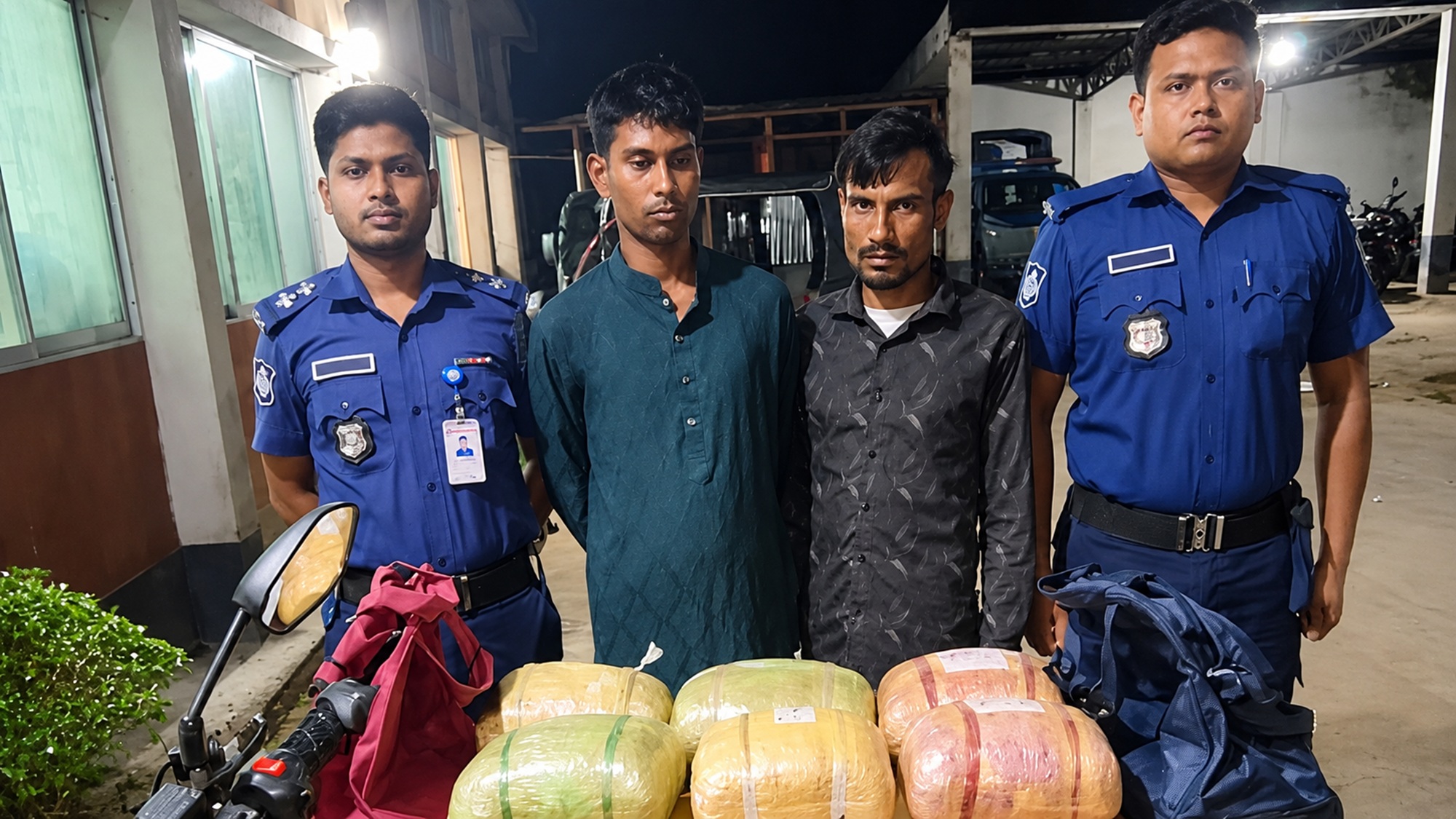 কুড়িগ্রামে সাড়ে ১২ কেজি গাঁজাসহ দুইজন গ্রেপ্তার
